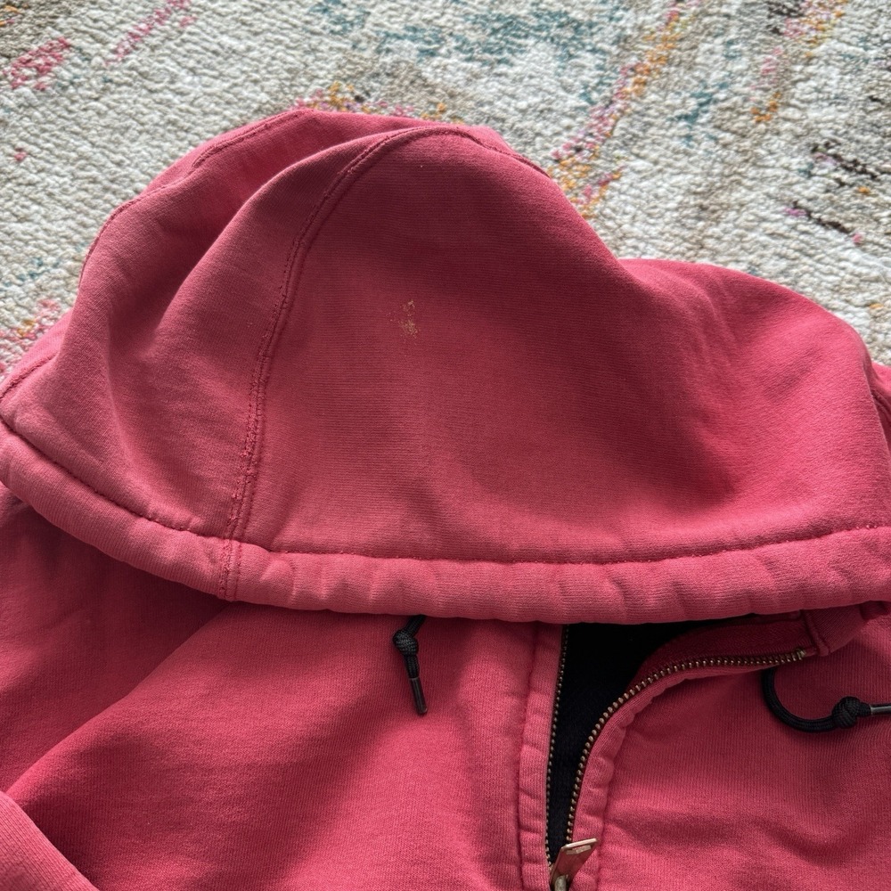 Vintage Carhartt Thermal Zip Up Hoodie Mens L Red J149 INR Heavy Workwear Y2K - Picture 6 of 10